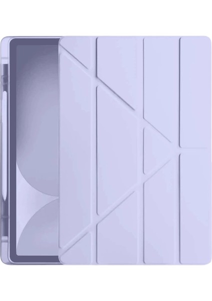 Ipad Pro 11 (2024) Kılıf Kalemlikli Hugo Tablet Kılıfı - Lila