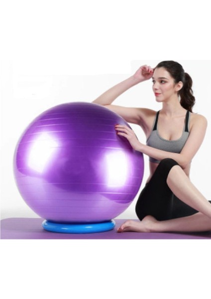 65 cm Pilates Topu Fitilli + Pompa Seti Plates Denge Yoga Spor Egzersiz Top Jimnastik Fitness Topu fırsatları