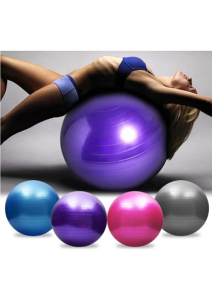 65 cm Pilates Topu Fitilli + Pompa Seti Plates Denge Yoga Spor Egzersiz Top Jimnastik Fitness Topu indirimleri