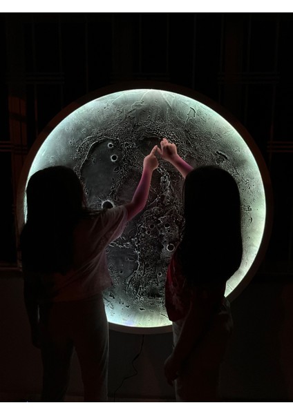 El Yapımı Ay Tablo - 40 cm LED Aydınlatmalı Rgb Bluetooth Telefon Kontrollü Dekoratif Ahşap Tablo indirimleri