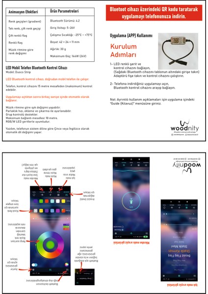 El Yapımı Ay Tablo - 40 cm LED Aydınlatmalı Rgb Bluetooth Telefon Kontrollü Dekoratif Ahşap Tablo