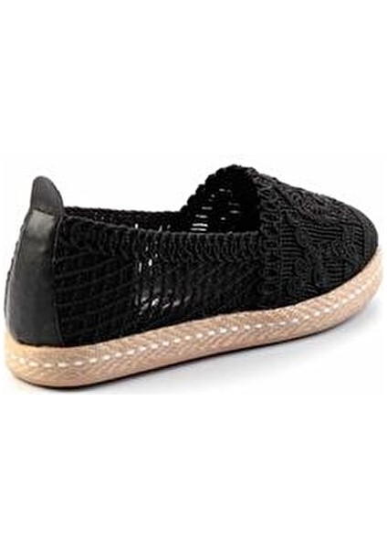 Kadın Espadril Siyah Örgü Tasarım Düz Taban Hafif Tekstil Yapı ile Rahatlık fırsatları