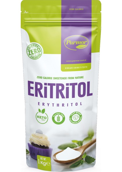 %100 Saf Eritritol 1 kg – Doğal Meyve Aromalı, Kilitli Ambalaj, Vegan ve Keto Diyetine Uygun Tatlandırıcı