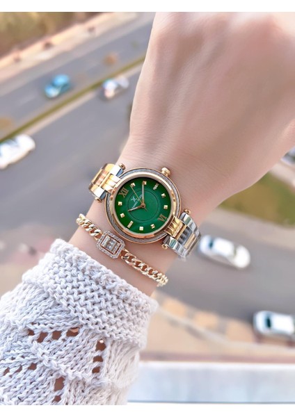 Çelik Kordonlu 2 Yıl Garantili 3 Atm Suya Dayanıklı Kadın Kol Saati+Bileklik BD.10070.4 fiyatları