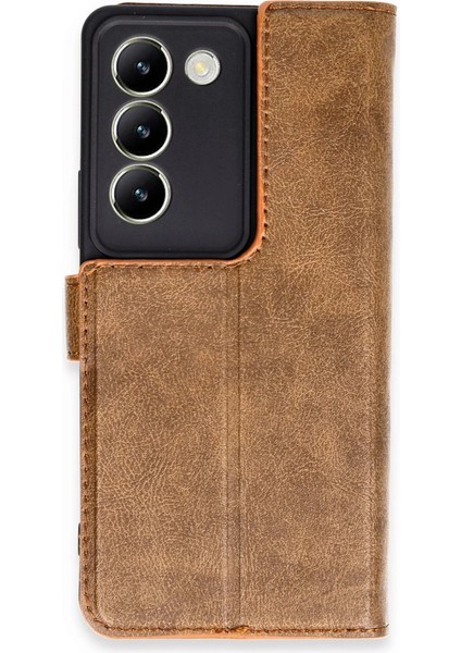 Vivo V30 Lite 4g Kılıf Trend S Plus Kapaklı Kılıf - Taba