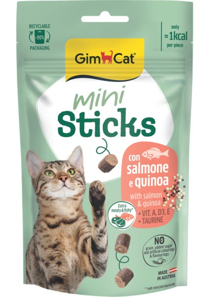 Mini Sticks Somonlu ve Kinoalı Ödül Çubukları (50 Gr)