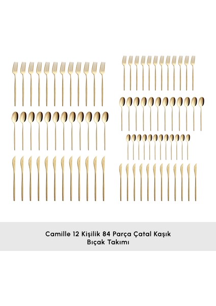 Camille 12 Kişilik 84 Parça Çatal Kaşık Bıçak Takımı modelleri