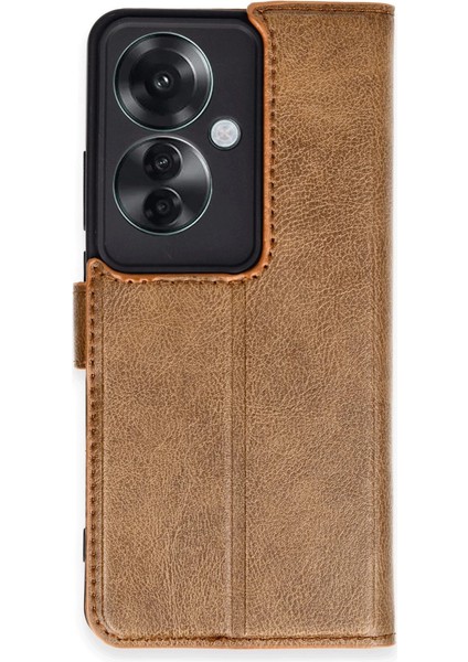 Oppo Reno 11F Kılıf Trend S Plus Kapaklı Kılıf - Taba