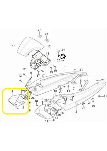 GV650 Arka Alt Yan Kapağı Içi Sağ fiyatları