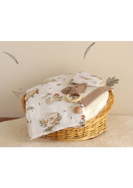 Koala Desenli %100 Pamuk 10 Parça Kız Yenidoğan Hediye Kutusu – Pike, Müslin Set ve 5'li Zıbın Takımı fiyatları