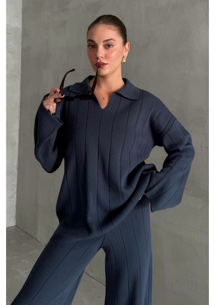 Mavi Polo Yaka Triko Takım - 4588 modelleri