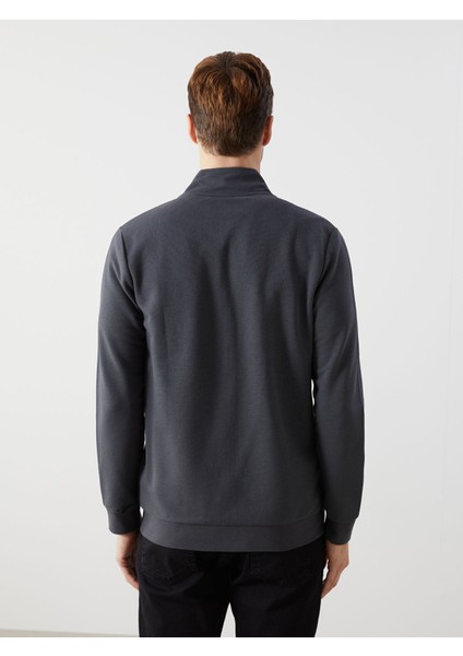 Yeni Sezon Dik Yaka Uzun Kollu Erkek Fermuarlı Sweatshirt fırsatları