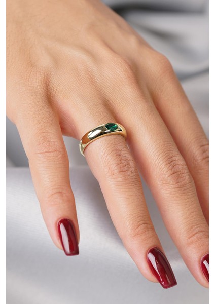 14 Ayar Altın Zümrüt Taşlı Yüzük fiyatları