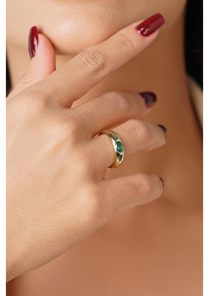 14 Ayar Altın Zümrüt Taşlı Yüzük indirimleri