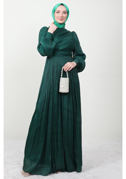 Ipek Tesettür Elbise Zümrüt