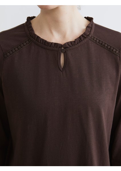 Yeni Sezon Fırfırlı Bisiklet Yaka Bluz modelleri