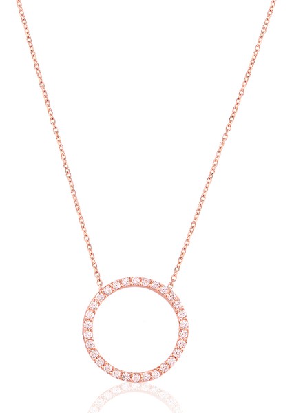 925 Ayar Zirkon Taşlı Yuvarlak Kolye