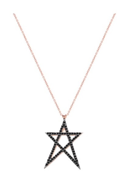 Silver 925 Ayar Zirkon Taşlı Yıldız Kolye