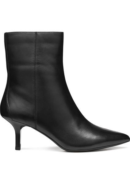 Kadın Siyah D Kleopy B - Nappa Sheep Lea Fermuarlı Ince Topuklu Deri Bot D56YBB000TUC9999