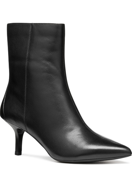 Kadın Siyah D Kleopy B - Nappa Sheep Lea Fermuarlı Ince Topuklu Deri Bot D56YBB000TUC9999