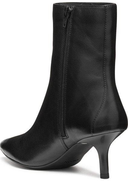 Kadın Siyah D Kleopy B - Nappa Sheep Lea Fermuarlı Ince Topuklu Deri Bot D56YBB000TUC9999