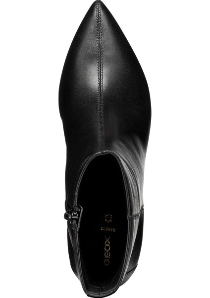 Kadın Siyah D Kleopy B - Nappa Sheep Lea Fermuarlı Ince Topuklu Deri Bot D56YBB000TUC9999