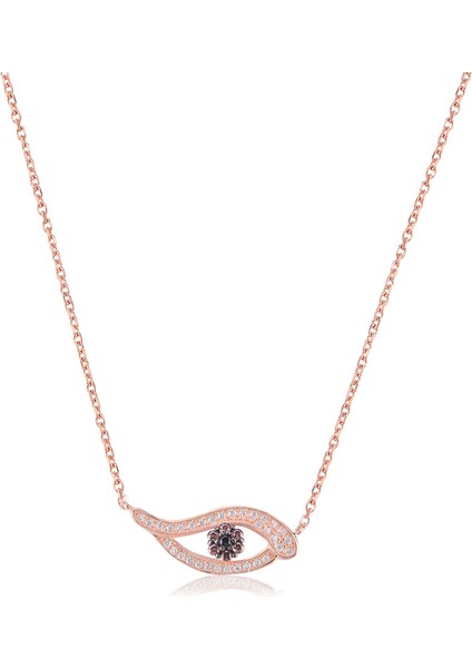 Silver 925 Ayar Zirkon Taşlı Göz Desenli Kolye