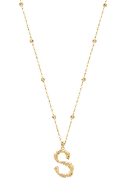 Bambu S Harfi Gümüş Kolye