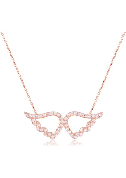 925 Ayar Gümüş Zirkon Taşlı Kanat Kolye