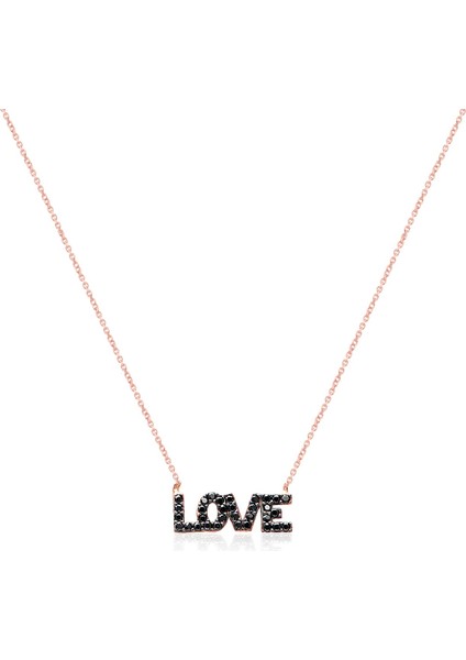 925 Ayar Gümüş Zirkon Taşlı Love Kolye