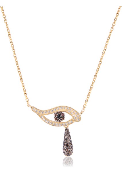 925 Ayar Gümüş Zirkon Taşlı Göz Kolye