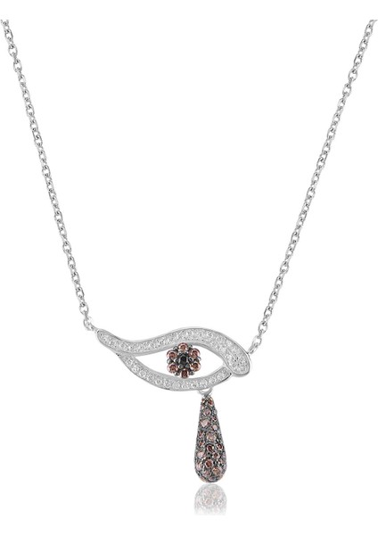 925 Ayar Gümüş Zirkon Taşlı Göz Kolye