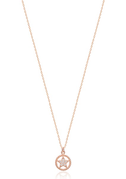 925 Ayar Gümüş Zirkon Taşlı Yıldız Kolye