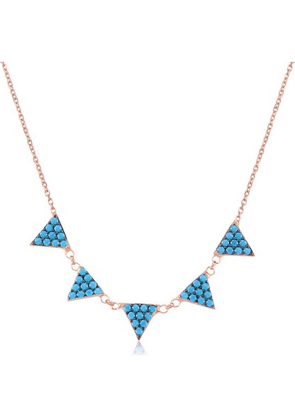 925 Ayar Gümüş Zirkon Taşlı Üçgen Kolye