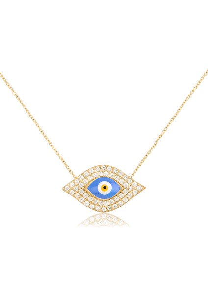Silver 925 Ayar Göz Mineli Kolye