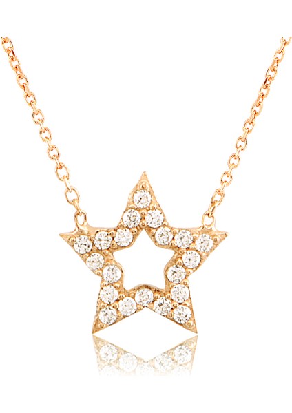 Silver 925 Ayar Zirkon Taşlı Yıldız Kolye