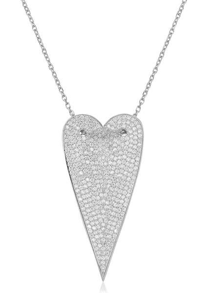 925 Ayar Gümüş Zirkon Taşlı Kalp Kolye