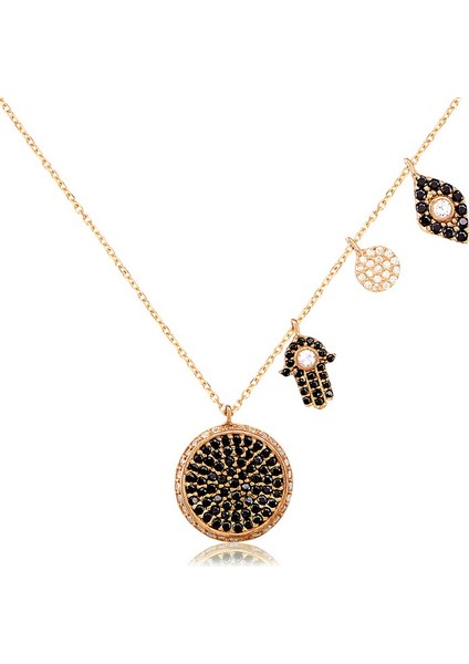 925 Ayar Gümüş Taşlı Obliler Kolye