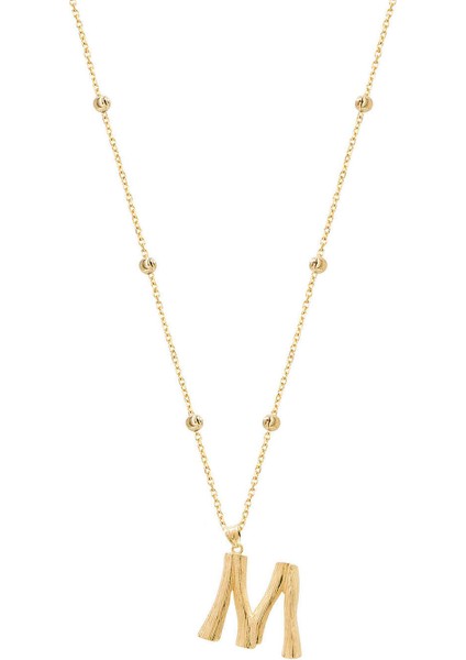 Bambu M Harfi Gümüş Kolye