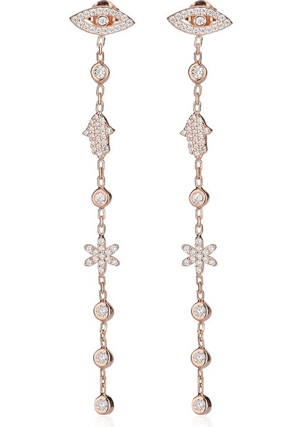 925 Ayar Gümüş Zirkon Taşlı Karışık Kolye