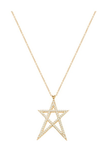 Silver 925 Ayar Zirkon Taşlı Yıldız Kolye