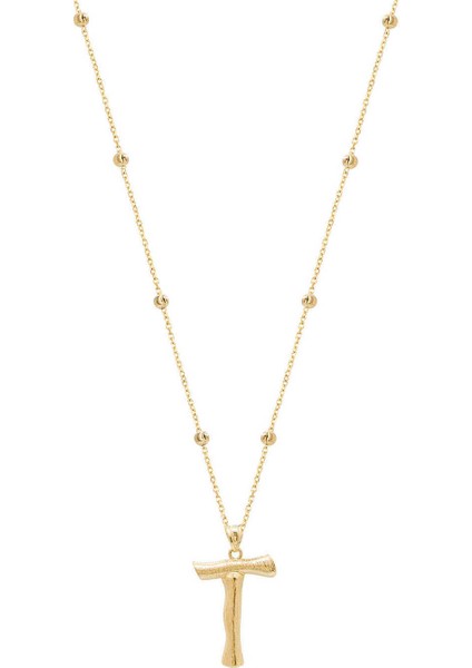 Bambu T Harfi Gümüş Kolye