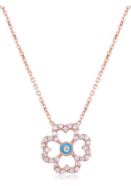 925 Ayar Gümüş Çiçek Mineli Kolye