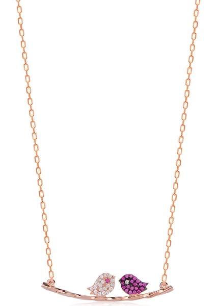 925 Ayar Zirkon Taşlı Kuş Kolye