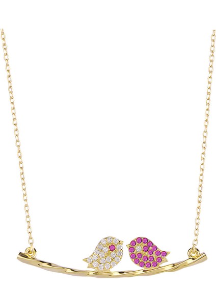 925 Ayar Zirkon Taşlı Kuş Kolye