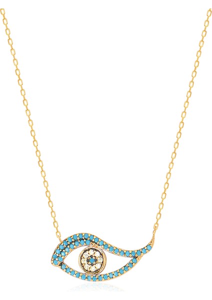 Silver 925 Ayar Zirkon Taşlı Göz Kolye