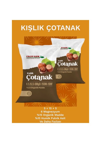 Kışlık Çotanak Verim Gübresi % 15 Organik Madde %15 Humik Asit Organik Gübre 25 kg