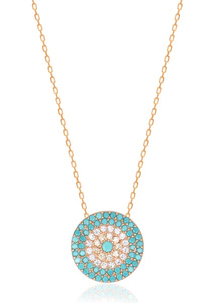 Silver 925 Ayar Göz Mineli Kolye