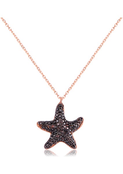925 Ayar Gümüş Zirkon Taşlı Deniz Yıldızı Kolye