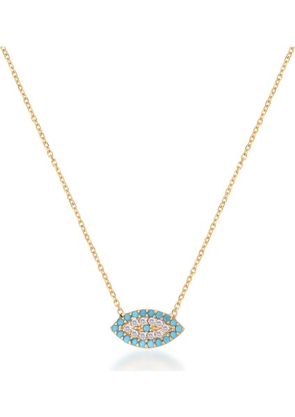 925 Ayar Zirkon Taşlı Göz Kolye